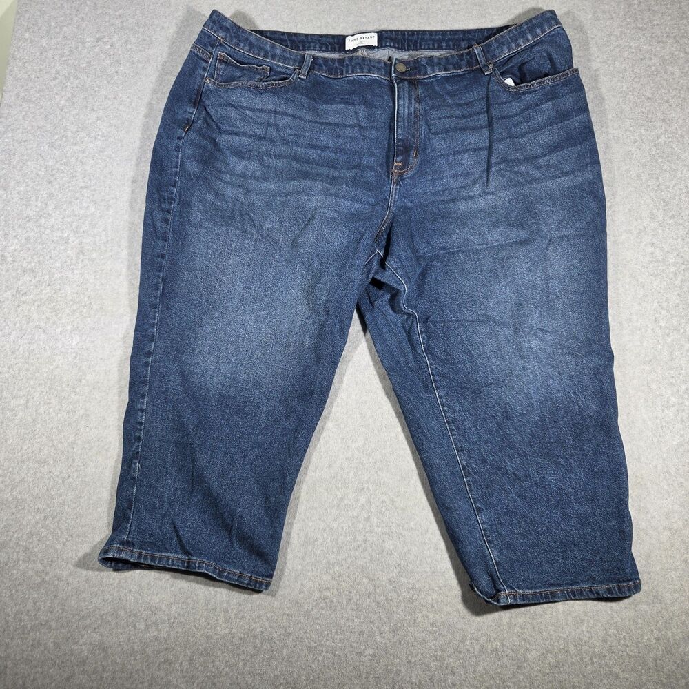 Lane Bryant Mid-Rise Boyfriend Capri Jeans Women 28 Blue Excellent Flex Magic